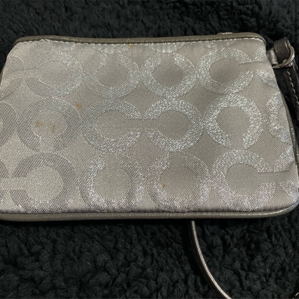 Small Silver Coach Wristlet - Picture 2 of 3